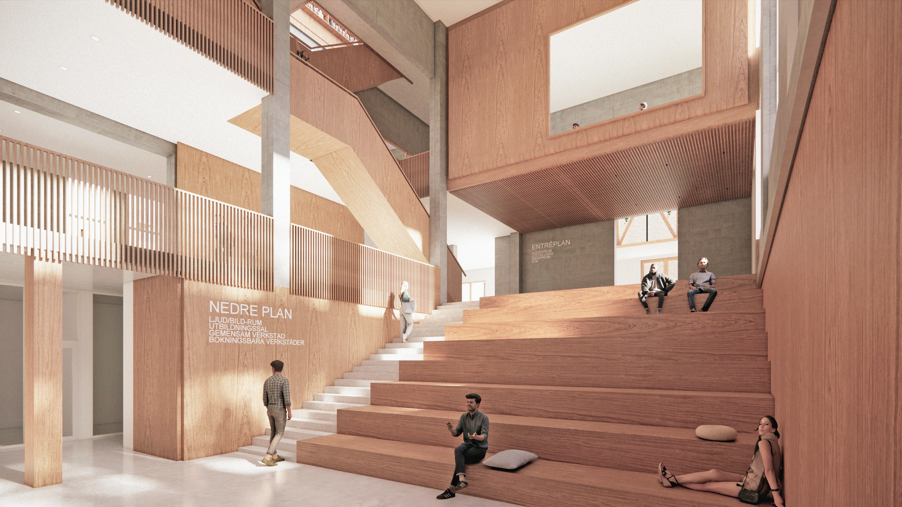 Kraftcentralen Auditorium från nedre plan, visionsskiss HSARK