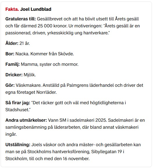 Fakta om Joel