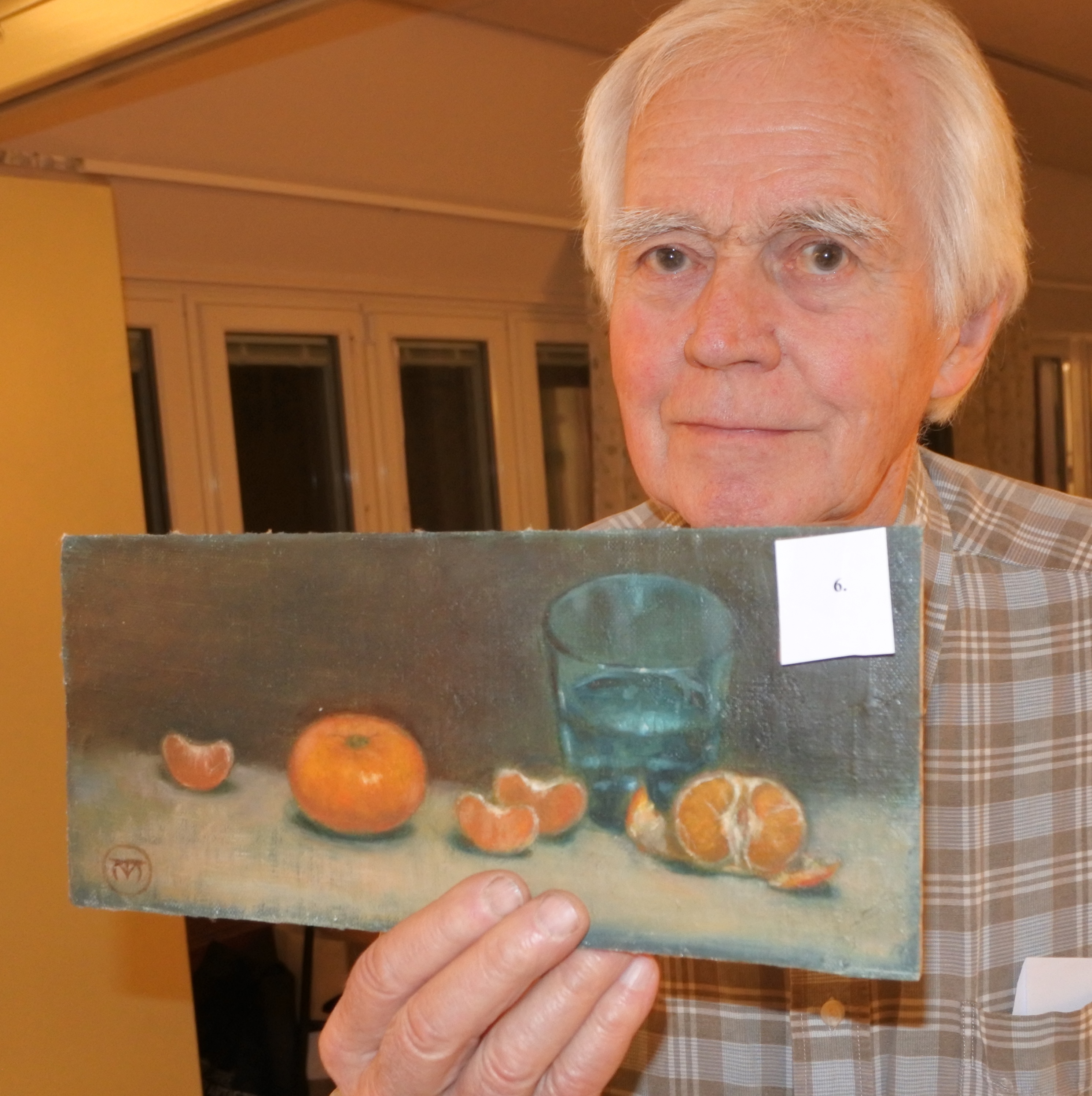 Tommy Jansson med Maura Tavares oljemålning.